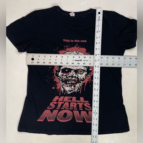 Angelspit Hell Starts Now Graphic T-shirt Women Small Black Short Sleeve Music - Picture 5 of 5
